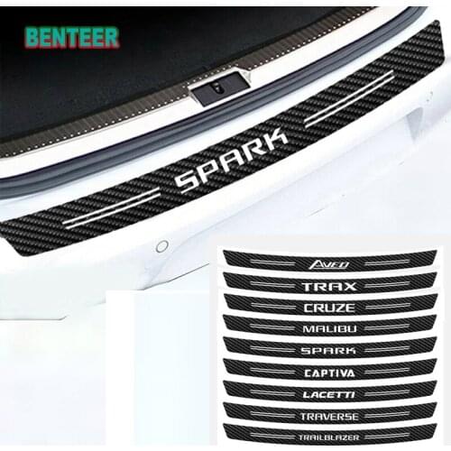 Carbon Fiber Car Bumper Sticker For Chevrolet SPARK Aveo Trax Cruze Malibu Captiva Lacetti TRAVERSE Trailblazer Car Accessories