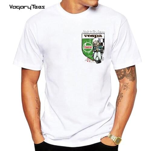 New Fashion Summer Mens T Shirt skull T-shirt Vespa Vintage Racing Scooter T-Shirt Car Fans Racing Race Boy Streetwear Tshirt