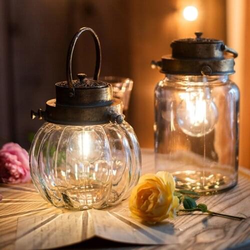 Simple Vintage Candle Holders Glass Lantern Europe Windproof Art Candelabra Ornaments Kaarsenhouder Christmas Decorations BS50CH