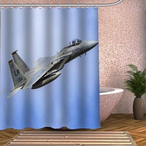 Fighter Shower Curtain Eco-friendly Modern Fabric polyester Custom Bath Curtains Home Decor Curtains
