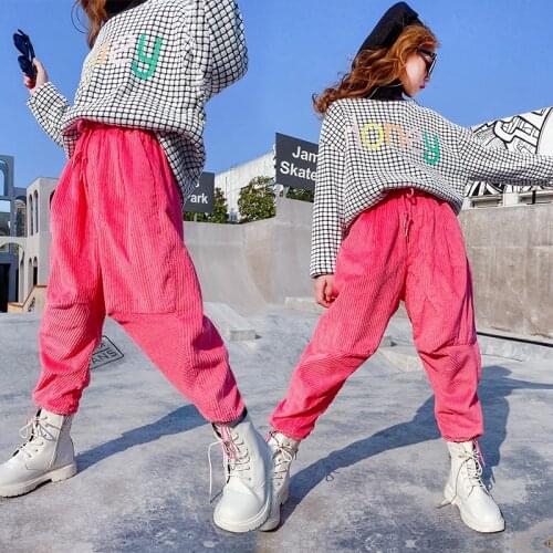 Warm Winter Children Girls Pants Casual Harem Pants Loose Corduroy Sweatpants Joggers Bloomers 4 to 12 Years Kid Girls Clothes