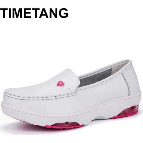 TIMETANG New Summer Autumn Shoes Woman Genuine Leather Women Flats Female Moccasins Shoe Slip On Womens Loafers Big Size 35-42