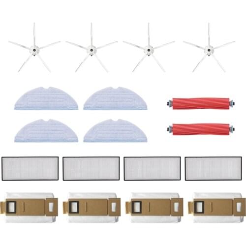 18Pcs For Xiaomi Roborock S7 T7S T7S PLUS Robot Vacuum Cleaner Spare Parts Main Brush Mop Rag Filter Side Brush Dust Bag
