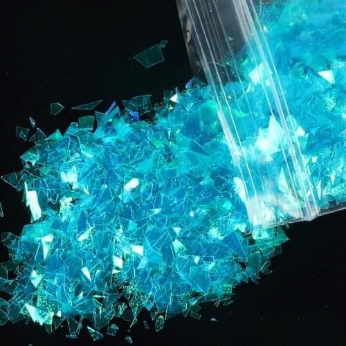 10G/pack 10 Color Bags Nail Glass Candy Color Irregular Large Fragments Nail Sequins DIY Trim Nail Decoration Accessories