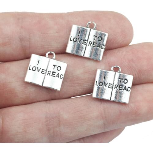 12 Pieces 14*14mm Antique Silver Color Mixed Alloy Notebook Charms Keychains Pendant For DIY Jewelry Making