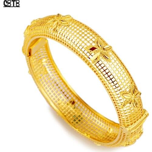 24k gold muslim bracelet ladies gold dubai ethiopian bracelet african bride wedding bracelet arabic jewelry charm girl bracelet