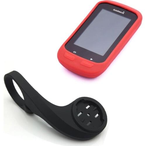 31.8mm Bicycle Computer Handlebar QuickView Stopwatch Black Mount + Red Protect Rubber Case for Garmin edge 1000