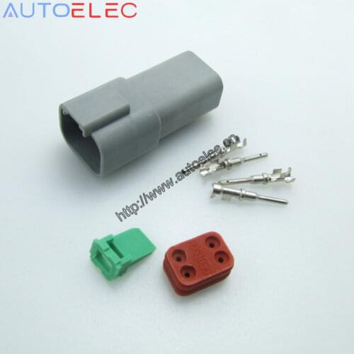 4 Pin AT04-4P Amphenol DT 4 Deutsch DT GRAY male connector 1060-16-0122 u-barrel terminal Nickel HARLEY CATERPILLAR RACE CARS