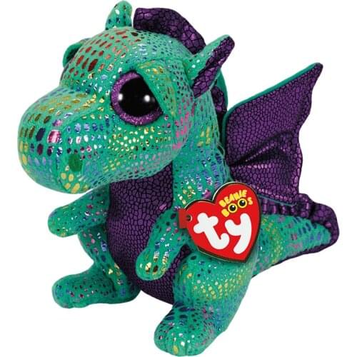 40CM Ty Beanie Cinder Big Glitter Eyes Green Dragon Large Cute Soft Stuffed Plush Animal Kids Toys Birthday Gifts