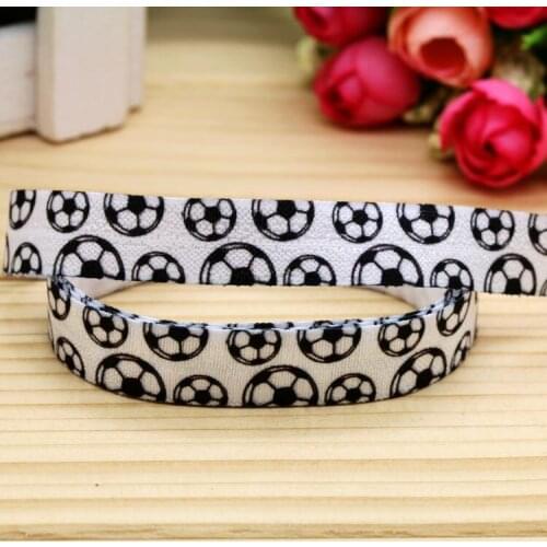 5/8'' Free shipping Fold Elastic FOE football printed headband headwear hairband diy decoration wholesale OEM P5693