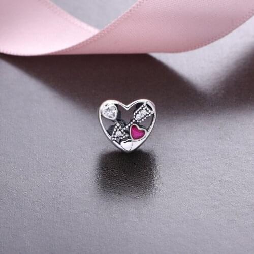 Ajax 925 Sterling Silver Heart Hollow Charms Beads For Bracelet Bangle Fashion Jewelry Women Gift Wholesale