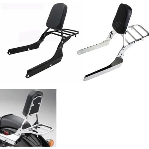 Chrome Black Backrest Sissy Bar Luggage Rack For Honda Shadow Phantom 750 VT750C2B 2010-2015 / Shadow Spirit 750 VT750C2 07-14