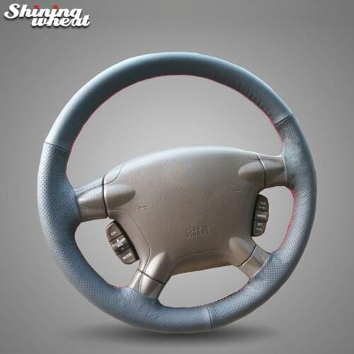 Shining wheat Hand-stitched Black Leather Car Steering Wheel Cover for Honda CRV CR-V 2003-2006