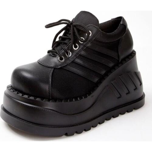 Ankle Boots For Women Punk Shoes Women Classics Gothic Boots Fashion Black Chunky Boots Wedge Platform Shoes Botas Para Mujer