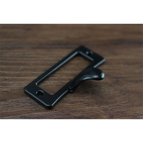 Retro Black Office Library Drawer Tag Frame metal sign Label Holder Pull File Cabinet Door Card frame hardware Pull Handle rack