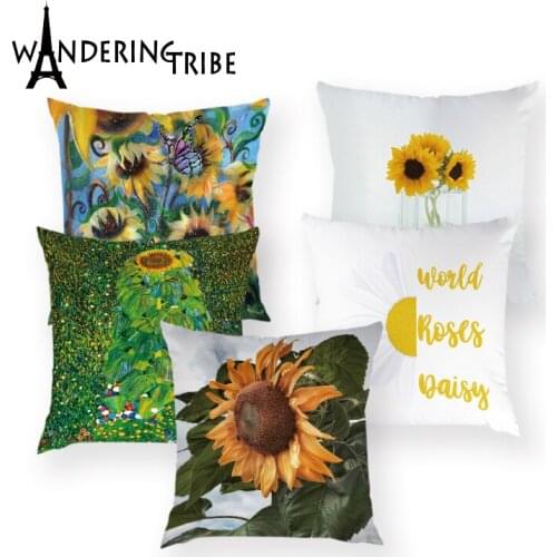 Sunshine Sunflower Flower Throw Pillows Cushions for Bedrooms Pillow for Bed Home Decor Pillow Yellow Cushion Cover Almofadas