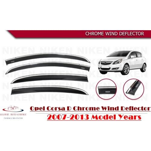For OPEL CORSA D Chrome Rain Wind Deflector 2006 2007 2008 2009 2010 2011 2012 2013 Sunshade Curtains Car Windshield Auto Sport