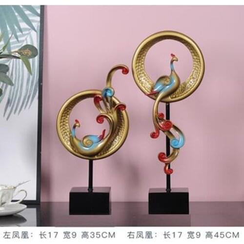 Phoenix crafts, creative bird decoration statues, home office restaurant bar table decoration gifts