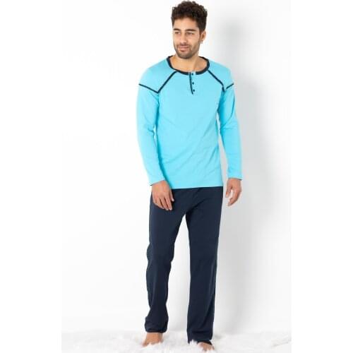 Cotton 2 Pieces Sleepwear Set for Men - Nightgowns Pyjamas Sleepshirts Homewear Nightdress Sleep Top Night Wear Pajamas