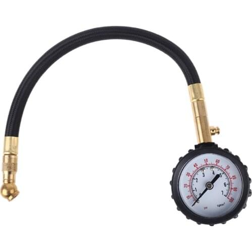 Accurate Rubber Hose Tire Pressure Gauge Dial Type Pressure Instrument Fit for Car Bicycle Motorcycle Truck Tires