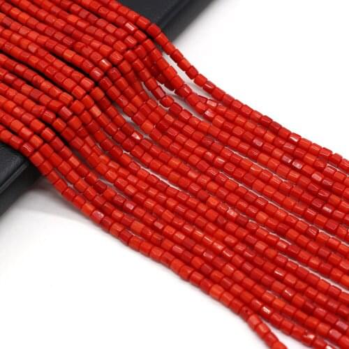Red Irregular Square Natural Coral Spacer Beads Loose Beads for Jewelry Making DIY Necklace Bracelet Earring Accessories