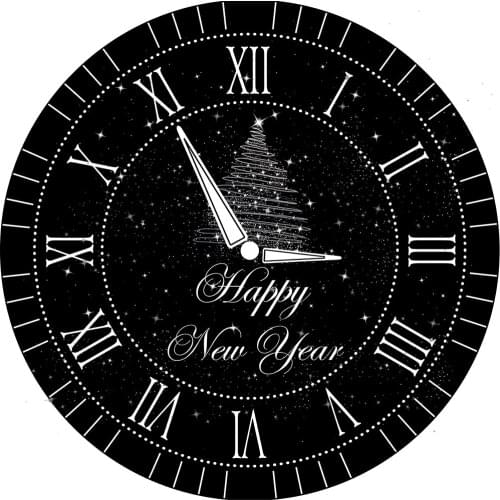 Round circle background black christmas colock baby shower backdrop happy new year kids birthday Party decor table Cover YY-632