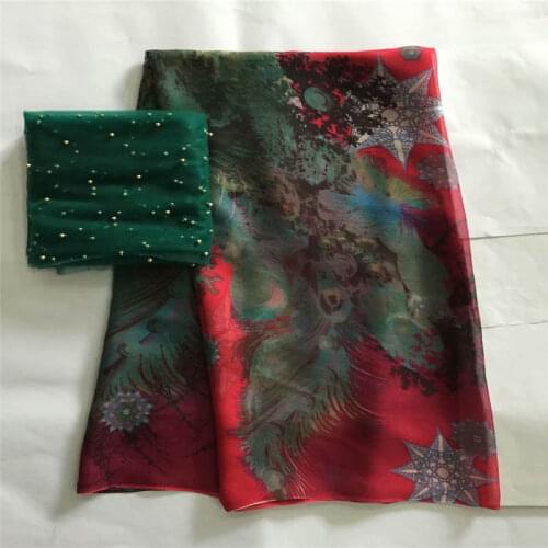 LX!High quality African 100% silk chiffon lace fabric ,for ladies dress soft and comfortable printed silk fabric! F32408