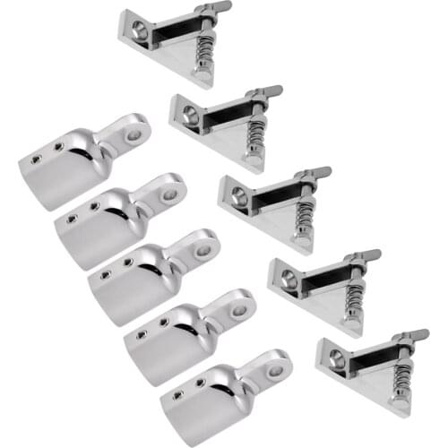 MagiDeal 10X Boat Deck Hinge with Eye End Cap Stainless Bimini Top Fittings