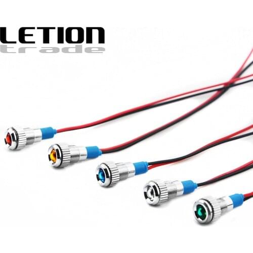 5PCS 8mm Metal Indicator light LED waterproof Signal lamp 12V 24V 220v Spherical indicator lamp Red Yellow White Blue Green