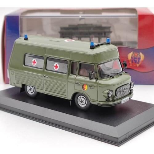 1:43 Scale Barkas B1000 SMH3 NVA Classic Ambulance Simulation Alloy Car Model Collectible Decoration Gift Kids Toys Boys
