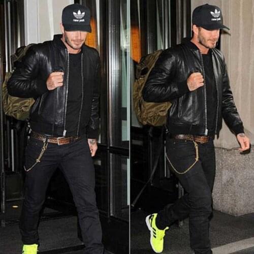 Genuine Leather Jackets Men Bakham Spring Autumn Real Sheepskin Slim Fashion Zipper Stand Collar Male Motorcycle Leather Coat