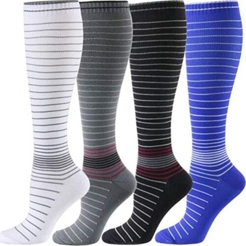 Men Women Sport Compression Stockings Stretch Pressure Nylon Prevent Varicose Vein, Muscle Soreness Fit For Cycling And Travel