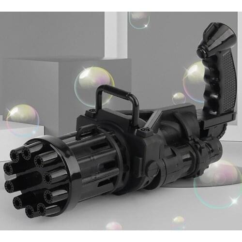 New Kids Gatling Bubble Machine 10-Hole Automatic Bubble Guns Gatling Summer Soap Water Bubble Maker for Kids