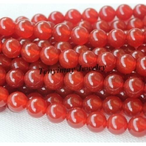 Wholesale 5 Strands 14mm Red Agat Loose Beads For DIY, Agates Jewelry Accessory Free Shipping