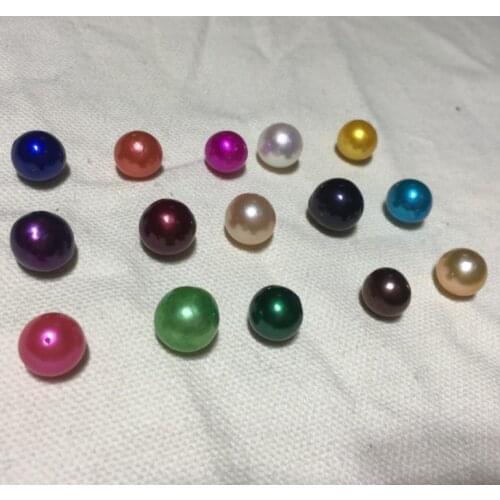 Wholesale 9-12mm Loose Pearl Near Round EDISON Pearl Akoya Pearl Beads Dyed Colorful Loose Pearl Beads 30pcs/lot