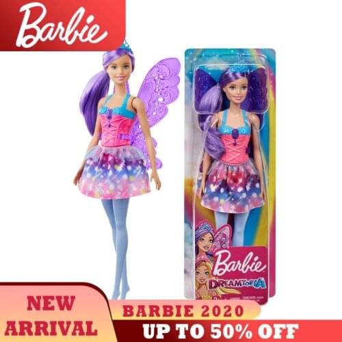 Original Barbie Dreamtopic Series Fairy Doll Pretty Girl Toys Flying Accessories Kids Doll Birthday Gift GJK00 Funny Time