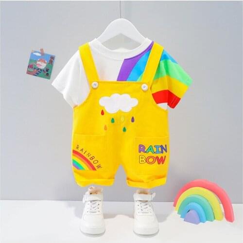 0-5 Years Summer Girl Clothing Set 2021 New Casual Fashion Cartoon Active T-Shirt+ Pant Kid Children Baby Toddler