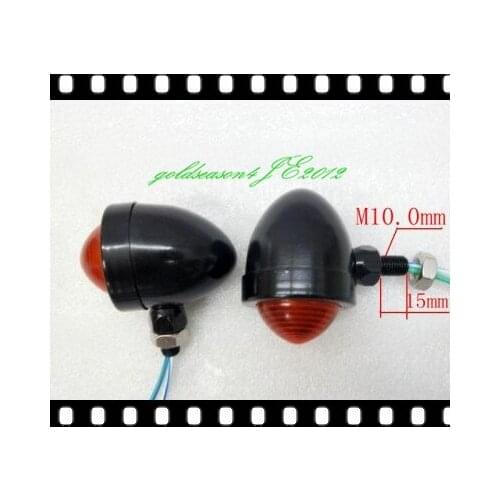 From aftermaket Black/Red Bullet TURN SIGNAL STEEL LIGHT fitting for Harley Bobber Chopper Cruiser