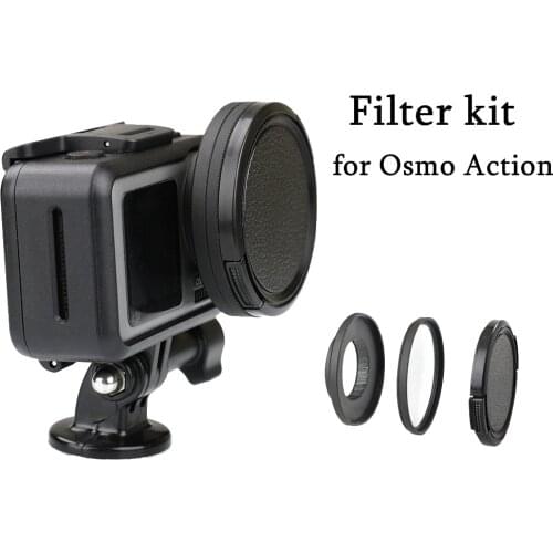 Aluminum Alloy 52mm Lens Adapter Ring UV / CPL Filter Step Up Ring Kit Lens Cap for DJI OSMO Action Camera Connector Accessories
