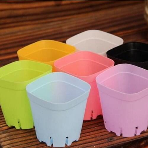Plastic Breathable Flower Pot Mini Multicolour Square Succulents Breed Base Special Purpose Basin LX6871