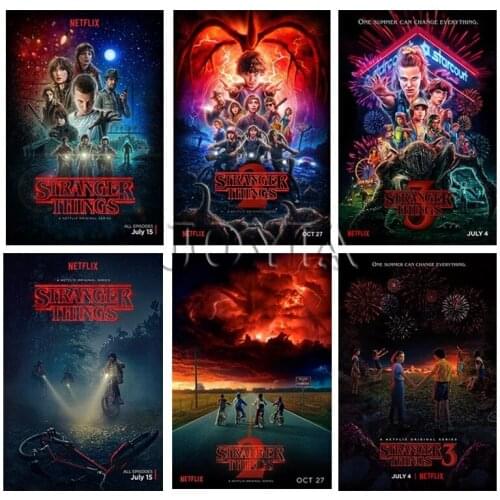 Stranger Things Poster Season 3 Posters Canvas Painting Characters Retro TV Movie Prints Wall Art Pictures for Kids Room Cuadros