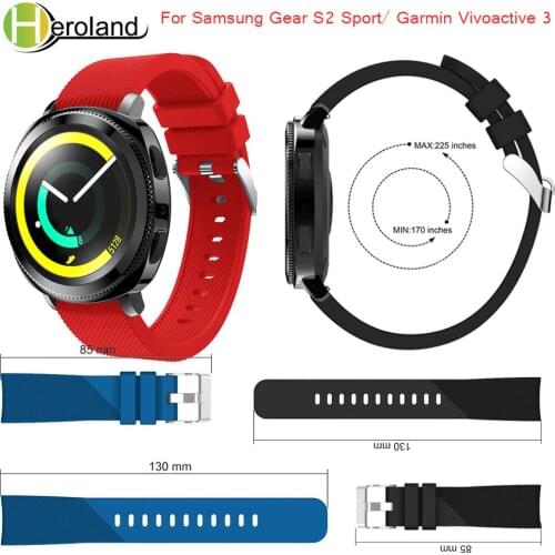 Watchband 20MM for Garmin Vivoactive 3 For Amazfit Bip Strap /645 Silicone Rubber Wrist Band Strap For Samsung Gear Sport S2/S4