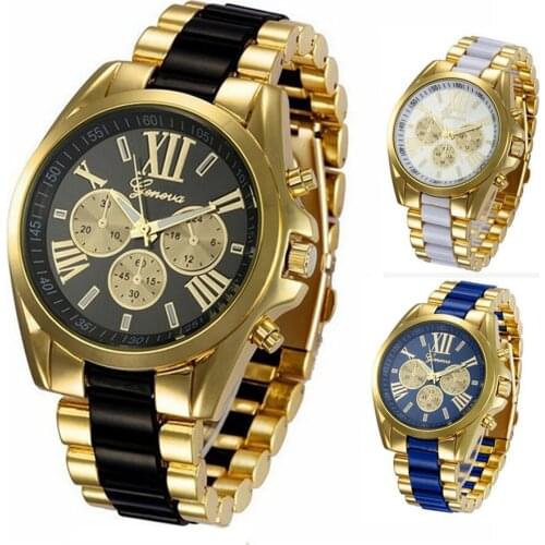 Luxury Brand Watch hodinky Gold Fashion Men Women Full Stainless Steel Quartz Watch Gift Saats Ceasuri Black Relogio Feminino