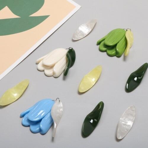 Joker water twisted oval acetate acrylic long leaves DIY handmade jewelry earrings earrings accessories materials