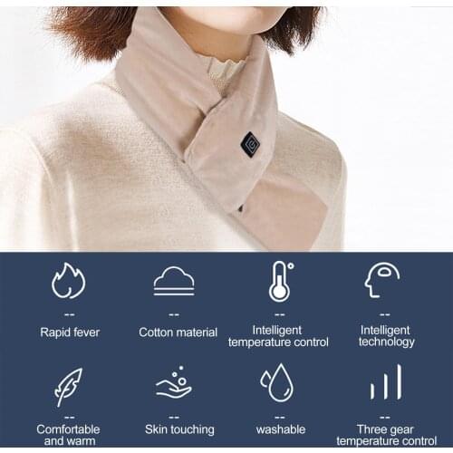 Unisex Electric USB Heating Scarf Massage Heated Neck Wrap with Power bank 80cm Length