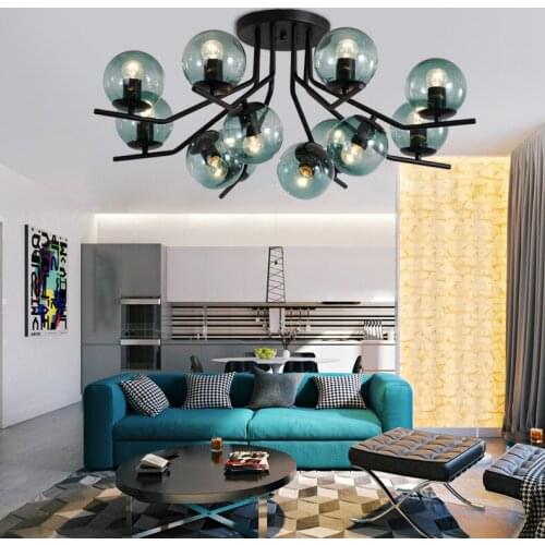 Modern hanging lamp light LED dinning bed room bedroom foyer round glass ball black gold nordic simple modern pendant light lamp