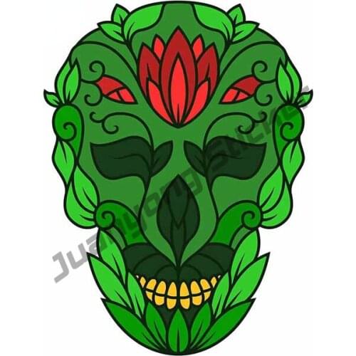 Green Skeleton Vinyl Car Stickers for Camper Laptop Phone Window Guitar Yacht Scratch-proof Waterproof SUV Fine Decal PVC13x9cm