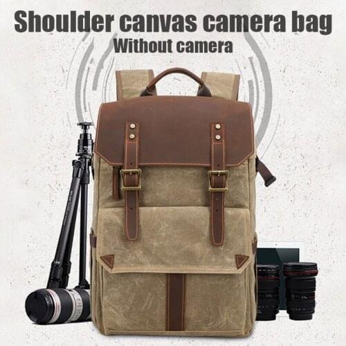 Outdoor Waterproof Photography DSLR Camera Backpack Wax Dye Canvas Video Digital Photo Bag Case GDeals