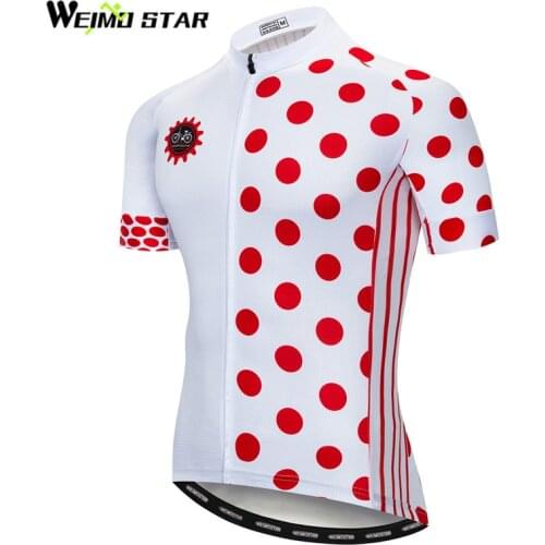 Weimostar Red Spot Cycling Jersey 2018 pro team mtb Bike Clothing Summer Quick Dry Bicycle Jersey For Men short Cycling Shirt