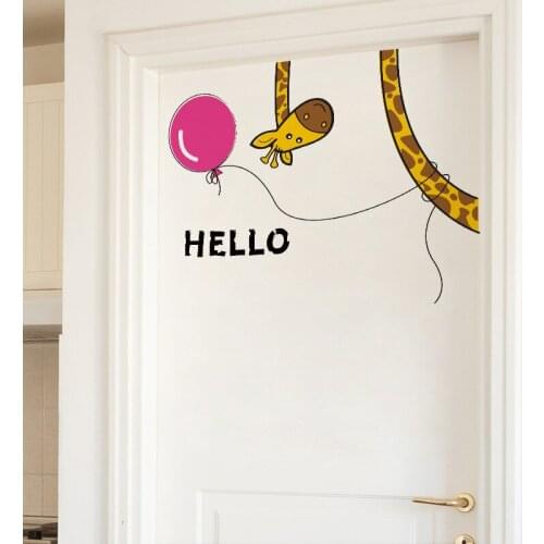 1pc funny Giraffe Wall Stickers for Bedroom Living Room Corridor Background Sticker Wallpaper Mural Homedecor